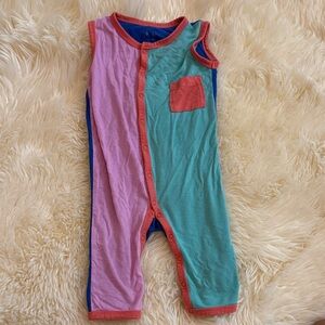 Color block Sleeveless Romper